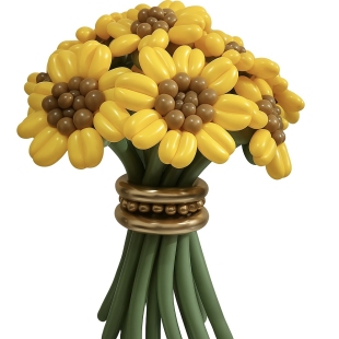 Подсолнухи из воздушных шаров фото