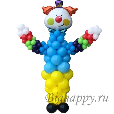 Большая фигура из шаров в виде клоуна фото