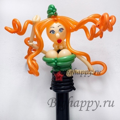 Фигура из воздушных шаров Девушка в военной форме