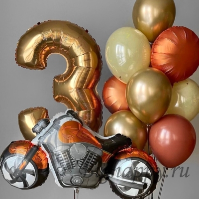 Набор воздушных шаров с гелием &laquo;Байк для именинника&raquo;