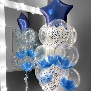 Фонтан из шаров &laquo;Голубая Симфония&raquo; фото