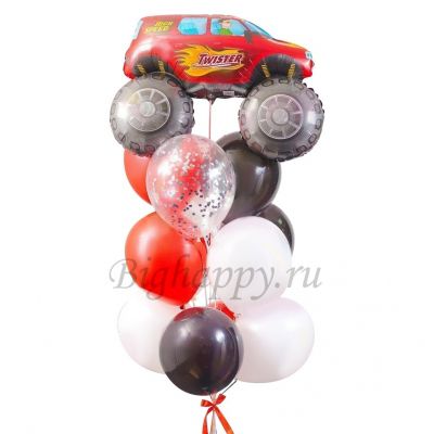 Букет из воздушных шаров с фигурным шариком Джип