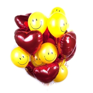 Букет из шаров на День рождения &quot;Любовные смайлы&quot; фото
