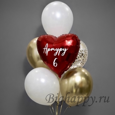 Небольшой букет из шаров "С Днём рождения" фото