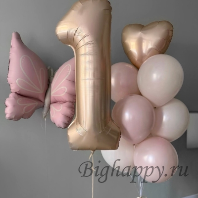 Набор воздушных шаров с гелием &laquo;Пудровая нежность&raquo;