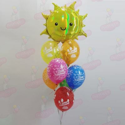Шар Солнце с 8 шарами на День Рождения