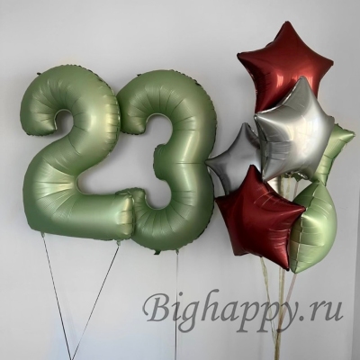 Композиция из шаров на 23 февраля с цифрами фото