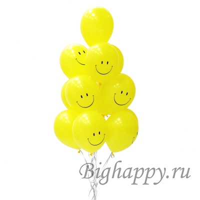 11 воздушных шаров Смайлы