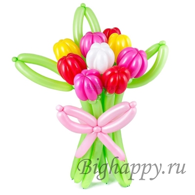 Букет цветов из шаров к 8 марта &quot;Тюльпаны&quot; фото