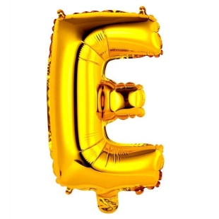 Фольгированный золотистый шар-буква &quot;E&quot; фото