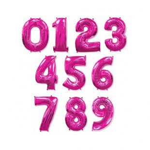Гелиевый розовый шар-цифра 90 см фото