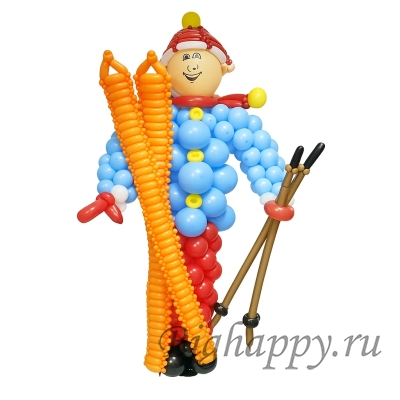 Лыжник из шаров фото