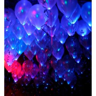 100 светящихся шаров с гелием фото