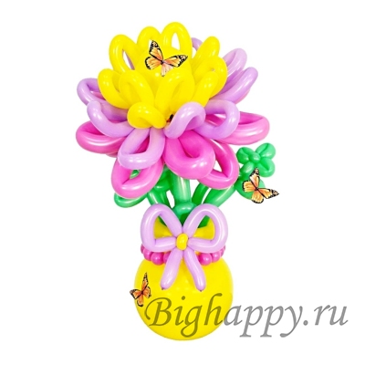 Композиция Цветок из шаров на стойке                             стоимость указана за один цветок