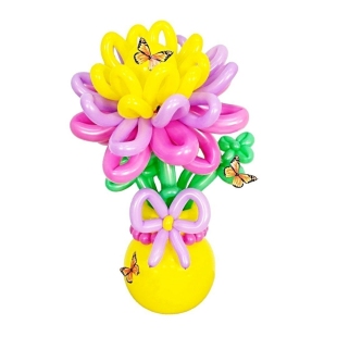 Композиция " Цветок из шаров на стойке "                                                              (стоимость указана за 1 цветок) фото