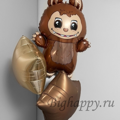 Воздушные фольгированные шары с гелием «Лабубу Фиеста»