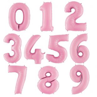 Шар Цифра из фольги, Розовый пастель фото