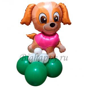 Фольгированный шарик для девочки Щенячий Патруль «Скай» на стойке фото