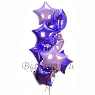 Букет из 10 фольгированных шаров-звезд с гелием фото