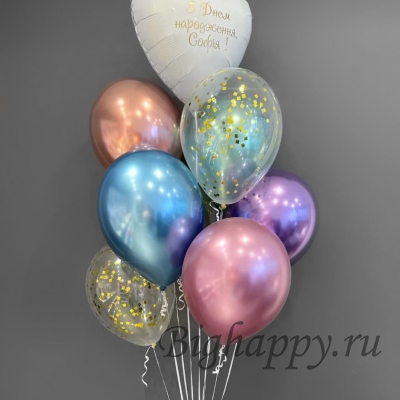 Букет воздушных шариков “На День рождения” фото