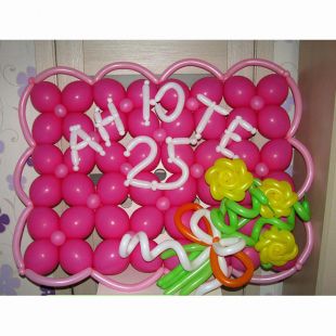Панно из шаров для девушки (1х1 м) фото