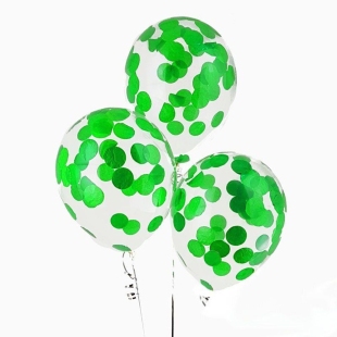 Шар с круглым зелёным конфетти фото
