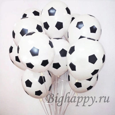 Воздушный шар с гелием в виде футбольного мяча