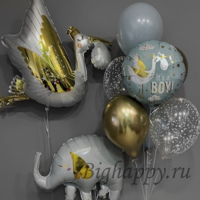 Оформление комнаты на выписку шариками &laquo;Нежное чудо&raquo; фото