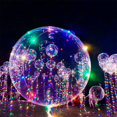 Прозрачные большие шары Баблс со светодиодными лентами фото