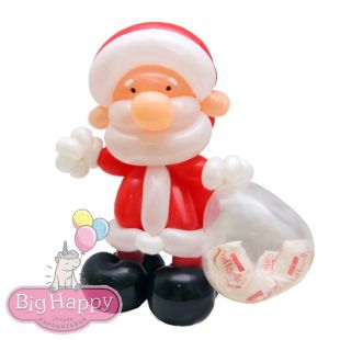 Фигура из шаров Дед Мороз с мешком конфет фото