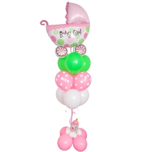 Композиция из шариков с Коляской фото