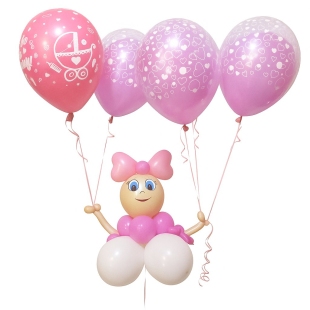 Малышка с гелиевыми шариками фото