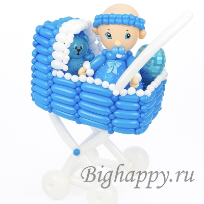 Воздушная фигура «Малышка в коляске» фото