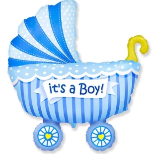 Фольгированный шар Коляска &quot;It's a boy!&quot; фото