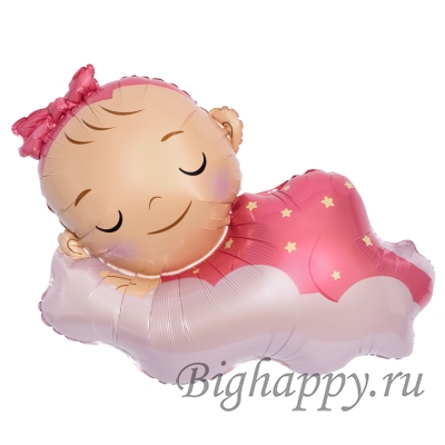 Фольгированный шар Малыш, малышка на облаке