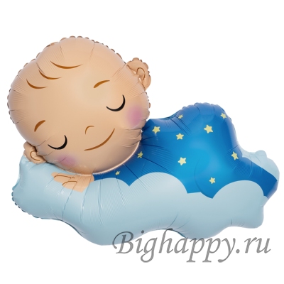 Фольгированный шар Малыш, малышка на облаке