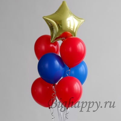 Букет шаров со звёздами в цветах супергероев фото