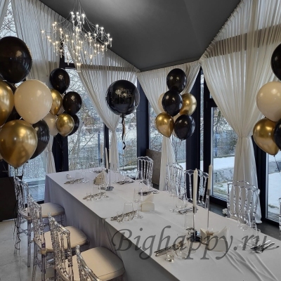 Композиция из воздушных шаров с гелием &laquo;Элегантный вечер&raquo;