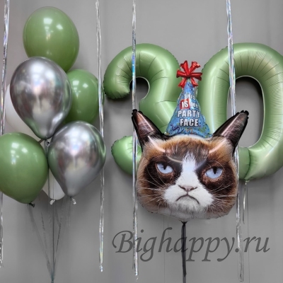 Набор гелиевых шаров «Юбилей с усами» фото
