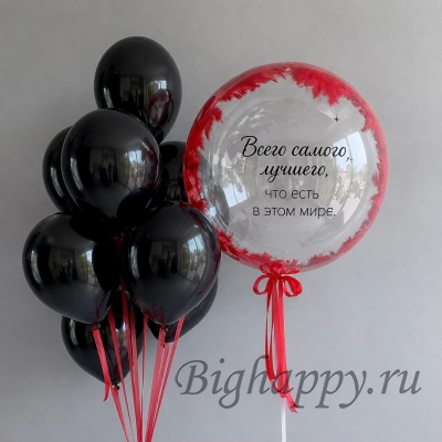 Композиция из воздушных шаров со звездой и сердцем  - купить с доставкой в Москве