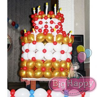 День Рождения московской школы с тортом из шаров фото