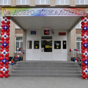 Оформление крыльца школы цветами из шаров фото