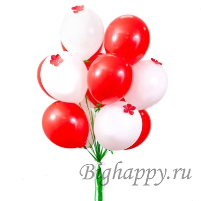 Фонтан из шаров с гелием Red and white