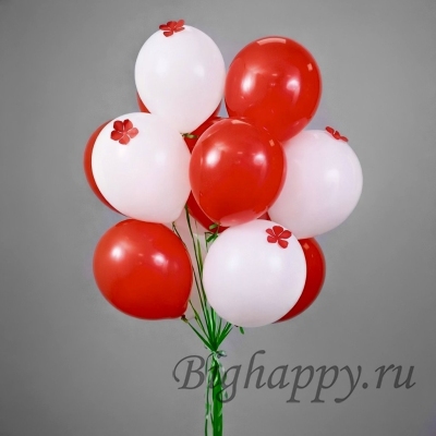Фонтан из шаров с гелием Red and white