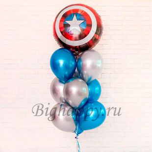 8 шариков хром и щит Капитана Америки фото