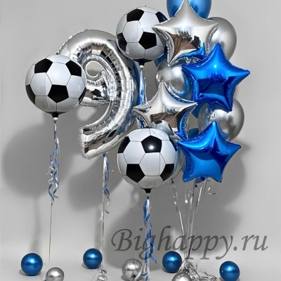 Набор шаров с гелием «Футбольный» фото