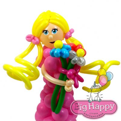 Воздушные шары: фигура Девочка с цветами