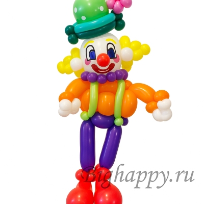 Фигура из шаров Клоун в разноцветном костюмчике