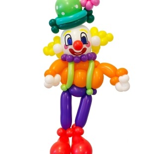 Фигура из шаров "Клоун в разноцветном костюмчике" фото