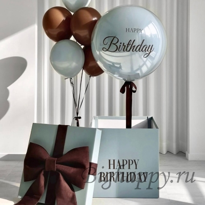 Коробка с шариками «Шоколадное поздравление» фото